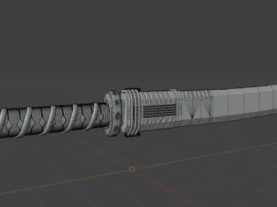 Katana Low-poly 3D model 9
