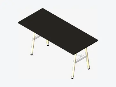 Desk - Timberline - Workstation - Sgl - Side - 1 - Person - Mid Low-poly 3D model