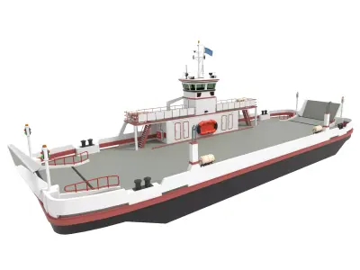 Small Car Ferry 3D model