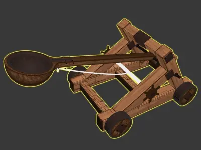 Medieval Catapult - Not Rigged 3D model