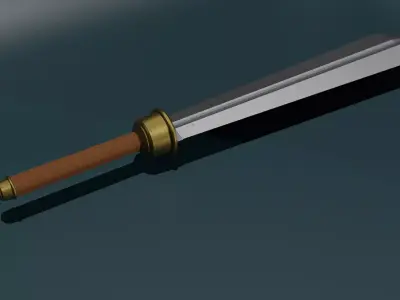 game ready low poly sword Free 3D model order