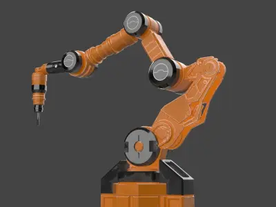 Industrial Robot Arms Pack Of 2  -Textured 3D model