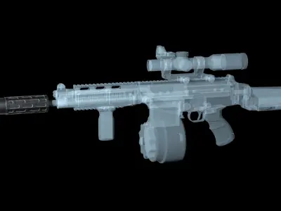 Multi-caliber  suppressor Gemtech ONE Low-poly 3D model