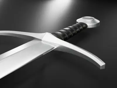 Medieval Sword 04 low poly plus old texture and sheath UE Low-poly 3D model