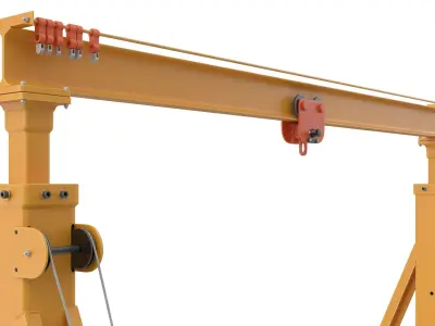 Portable Gantry Crane Frame with Roller Trolley 3D model