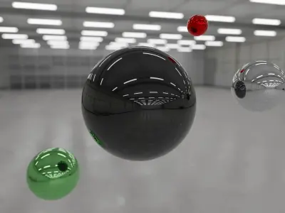 HDRI - Industrial Warehouse Interior 3b Low-poly 3D model