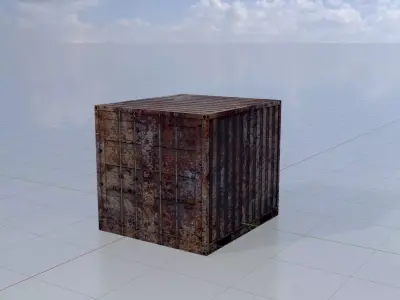 Rusty 6ft Shipping Container Low-poly 3D model