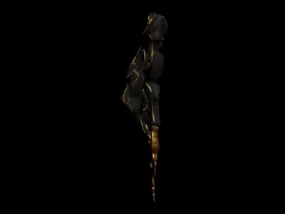 Shield Black Lion Low-poly 3D model