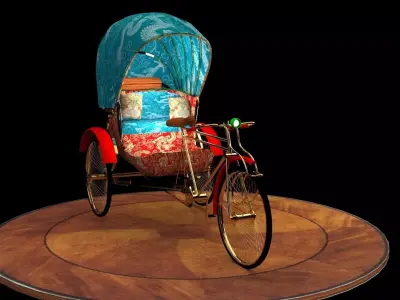 Chinese rickshaw   3D model 3