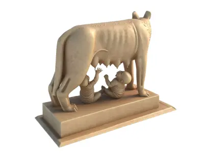Capitoline Wolf Low-poly 3D model