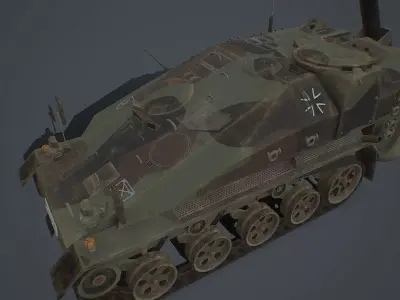 Wiesel 2 SP Mortar 120mm Low-poly 3D model