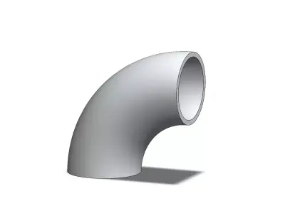 EN10253-2 Pipe Elbow 90 Long Radius DN25-DN200 STEP IGES  3D model
