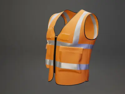 Worker Safety Vest Low-poly 3D model