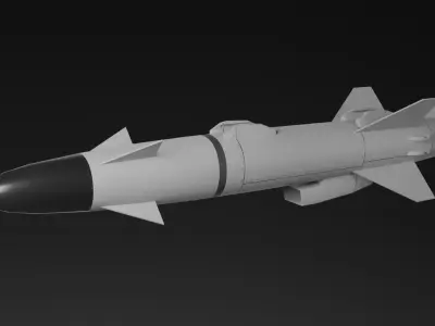 Low Poly RBS-15 Mk3 Anti-Ship Missile Game Ready Free low-poly 3D model