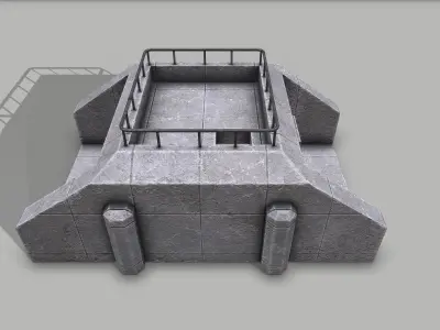 Military Bunker  Low-poly 3D model