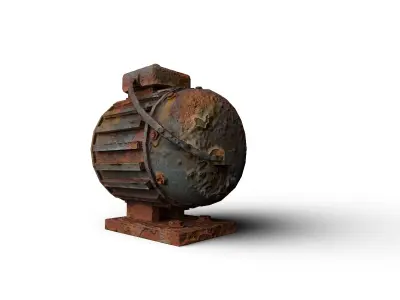 Rusted Conveyor Motor Low-poly 3D model