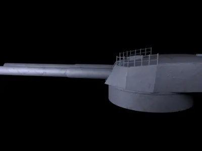 Battlle Ship Kawachi artillery 1 and 2 3D Model Pack