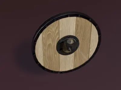 Medieval shield Low-poly 3D model 10