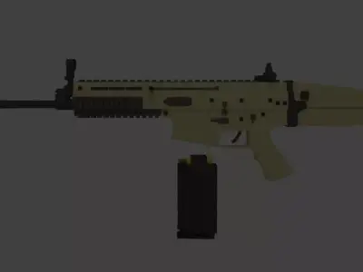 SCAR-H gun Low-poly 3D model