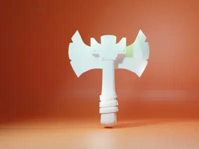 battle axe 3D model shop