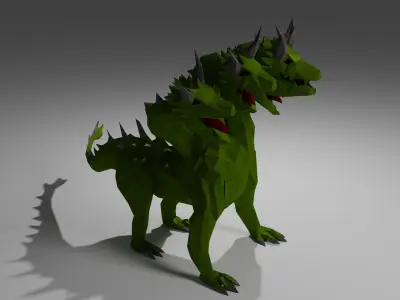  Hydra Water dragon monster Sea Mythical Giant serpent Rigged Free low-poly 3D model