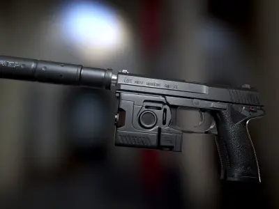 MK23 SOCOM PBR Low-poly 3D model