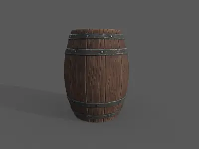 Stylized Barrel Low-poly 3D model get