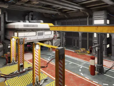 Cyberpunk repair workshop 3D model