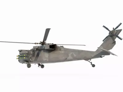 Science fiction weapon armed helicopter 3D model
