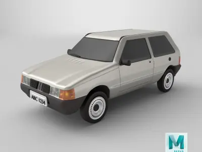 Car Fiat Uno - 3D Model