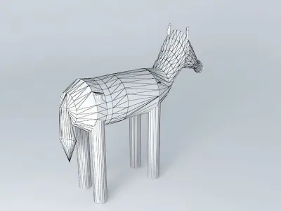 horse wooden Free 3D model