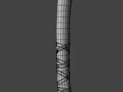 Kratos solid steel axe Low-poly 3D model