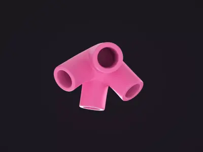 4 way tent pole connector 3D model