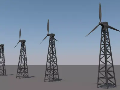 Wind Energy Low-poly 3D model