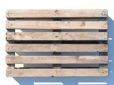 Old dirty pallet Low-poly 3D model