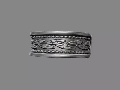 Ornate Floral Greek wedding band ring  3D print model