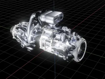 Air Mincer Turbojet Engine 3D model
