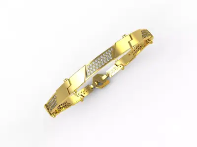 Antique Diamond Bracelet 3D print model