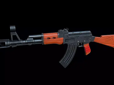 Stylized AK-47 Low-poly 3D model
