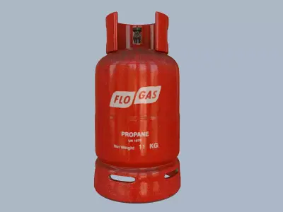 Gas Cylinder Red Low-poly 3D model