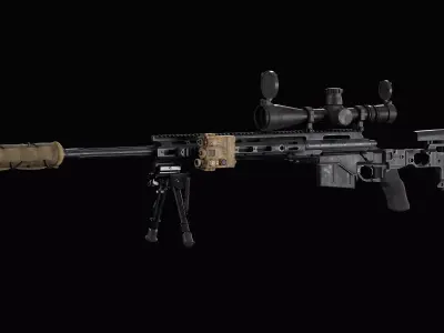 M2010 Sniper Rifle PBR Low-poly 3D model