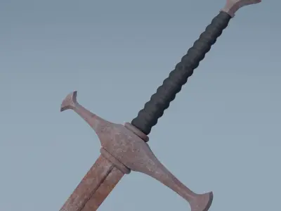 Sword two swords Low-poly 3D model