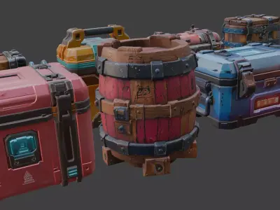 Free Stylized Items LowPoly Free low-poly 3D model
