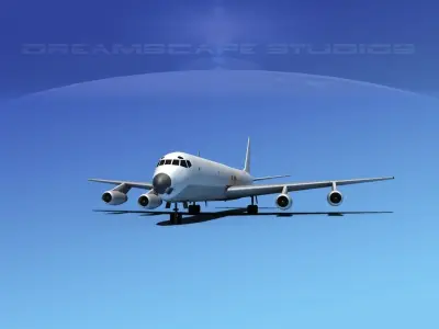 Douglas DC-8-63F Unmarked 1 3D model