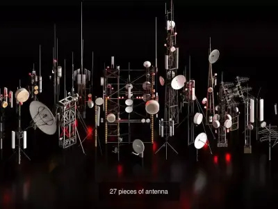 27 pieces of antenna 3D Model Pack