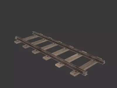 Tileable Set Of Old Rails Low-poly 3D model