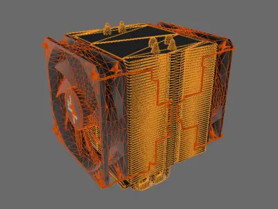 CPU Tower Fan PBR Low-poly 3D model
