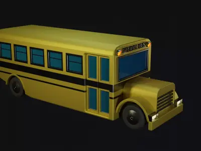 School Bus -  low poly Low-poly 3D model