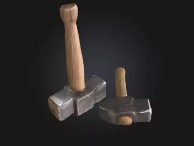 Sledgehammers Duo  Powerful Tools for Heavy-Duty Work 3D model