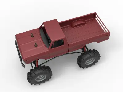 Redneck Rave Mud truck Scale 1 to 25 3D print model